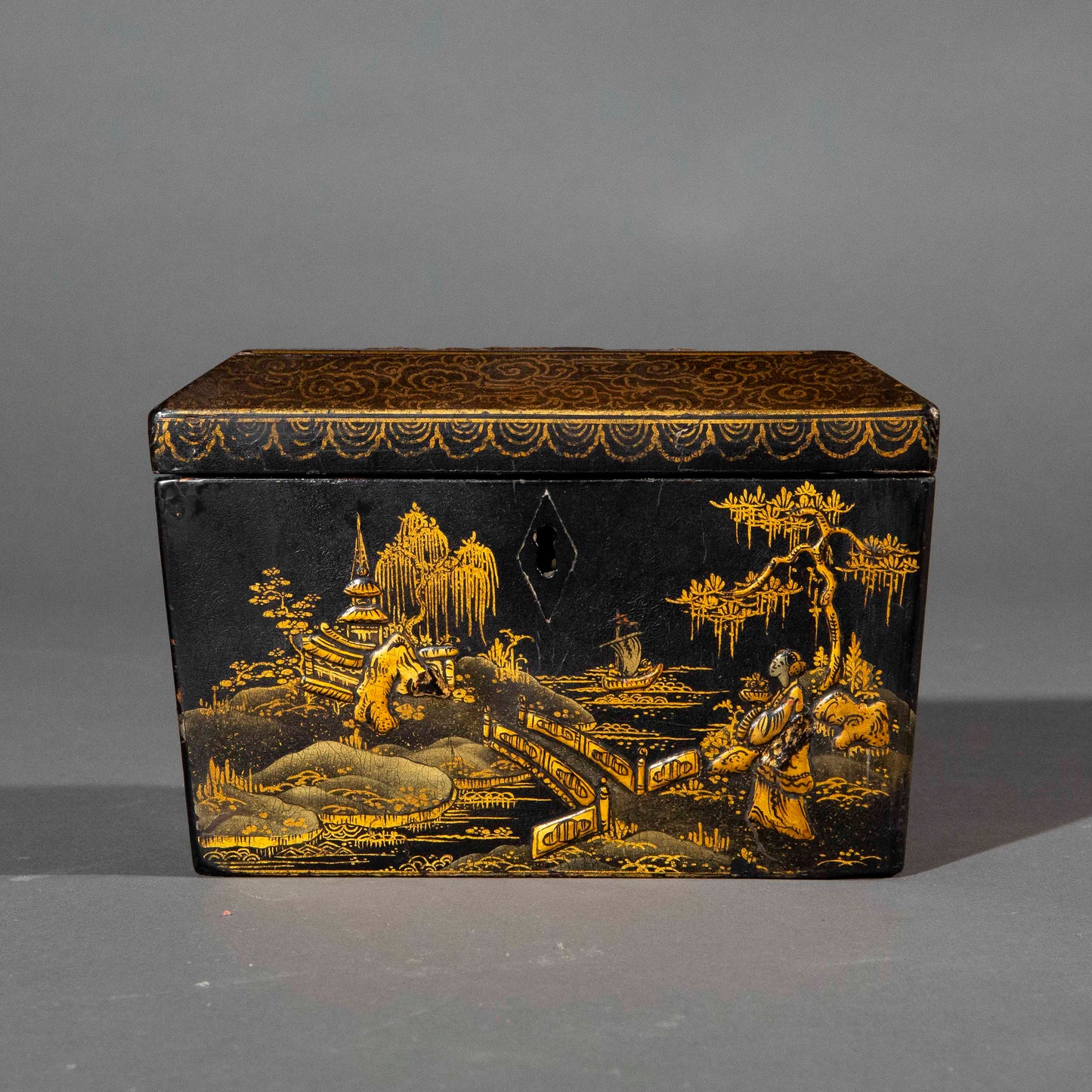 Early 19th Century Regency Japanned Tea Caddy