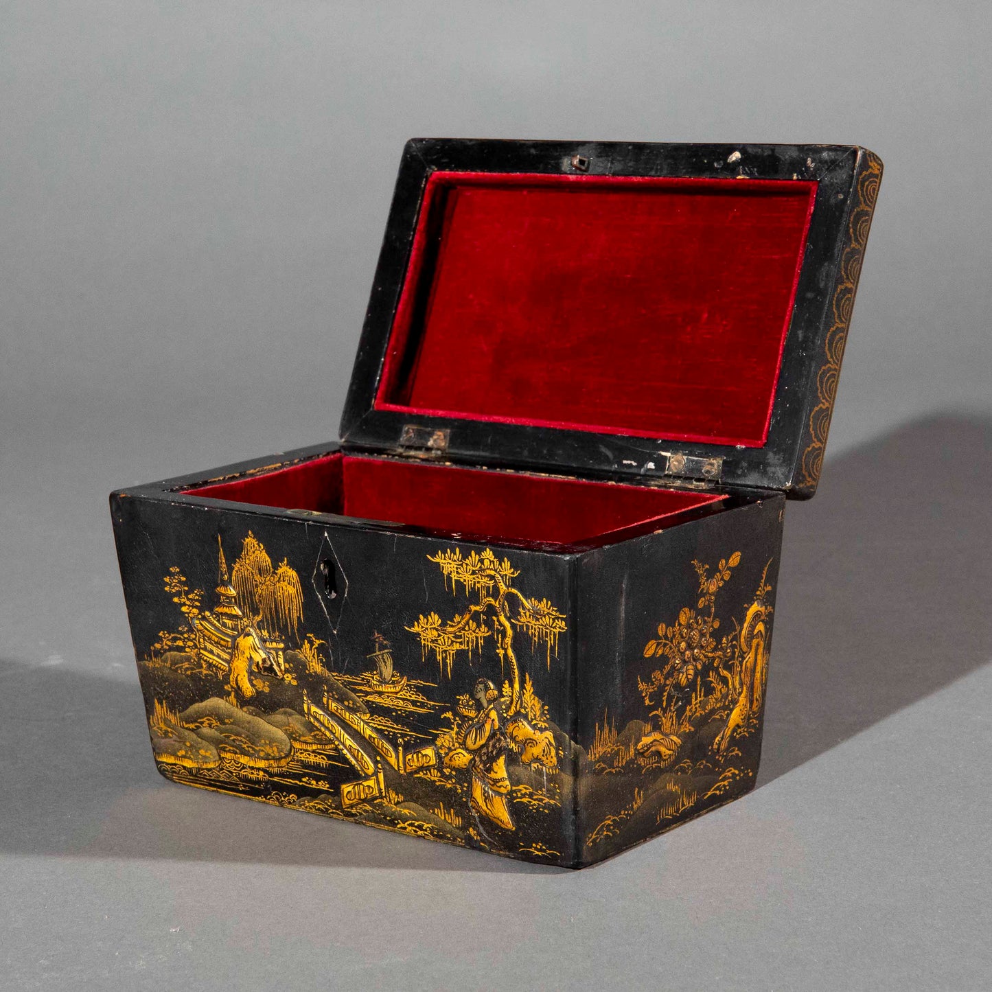 Early 19th Century Regency Japanned Tea Caddy