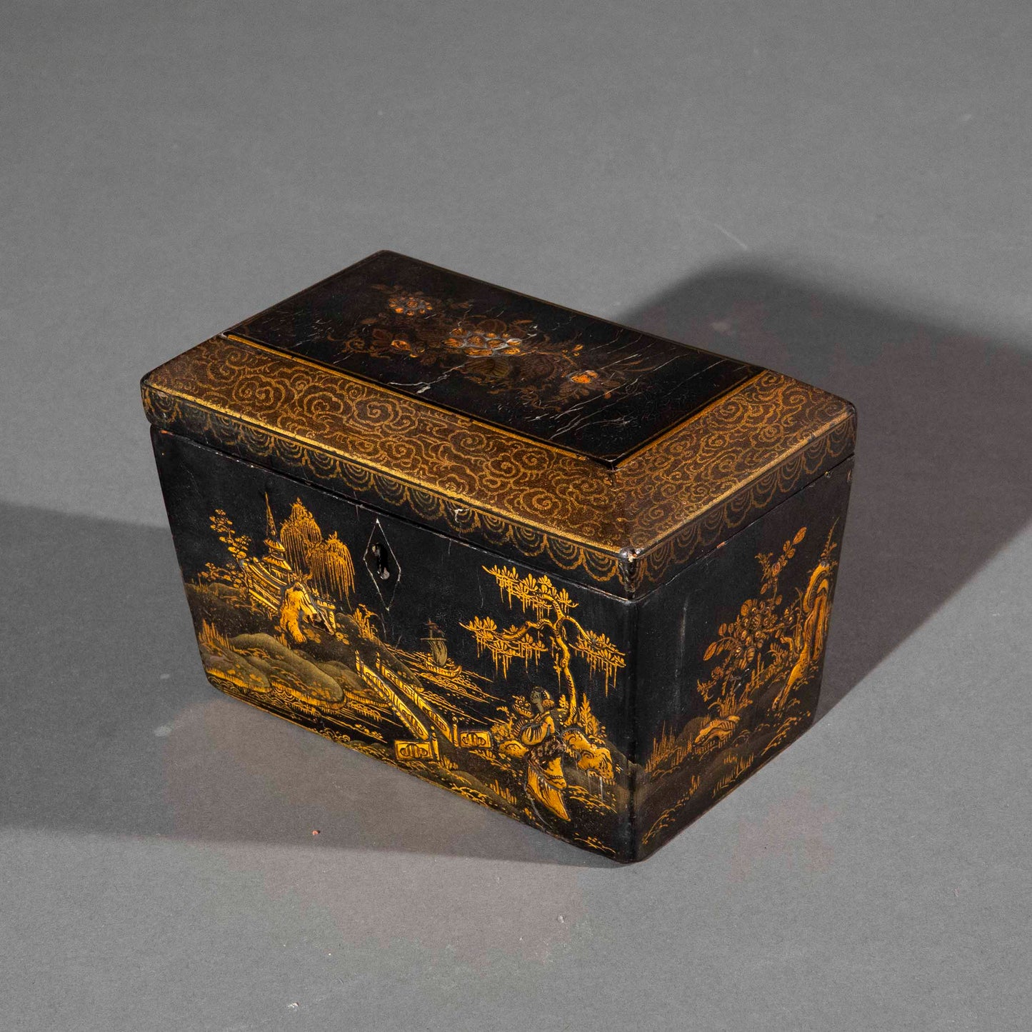 Early 19th Century Regency Japanned Tea Caddy