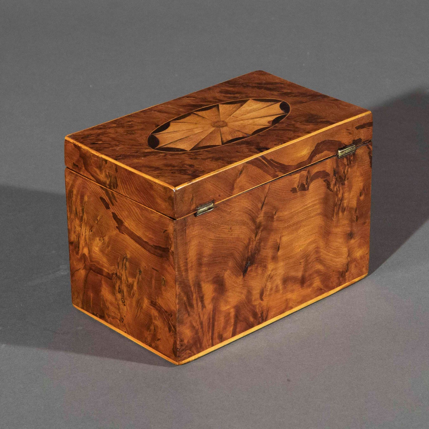 18th Century George III Period Burr Yew Tea Caddy