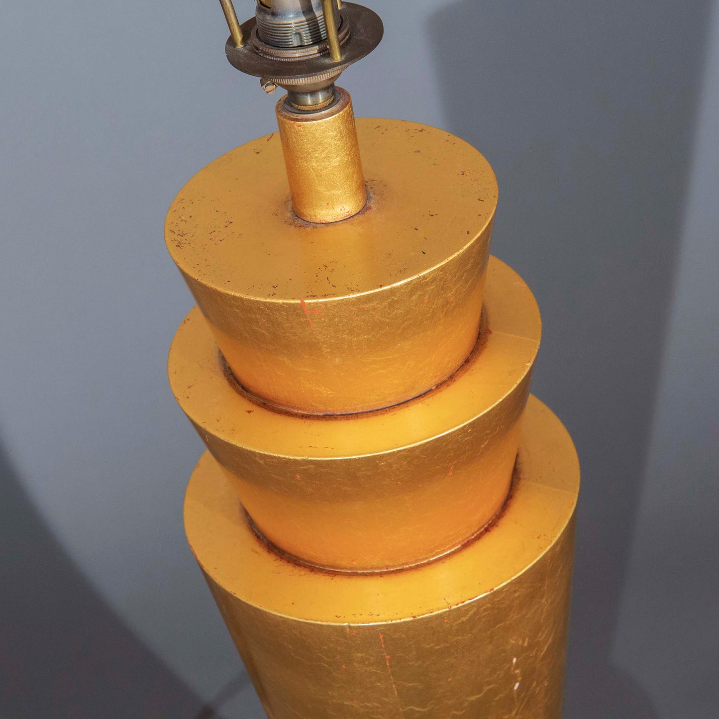 Tall Vintage Art Deco Style Table Lamp Decorated in Gold Leaf