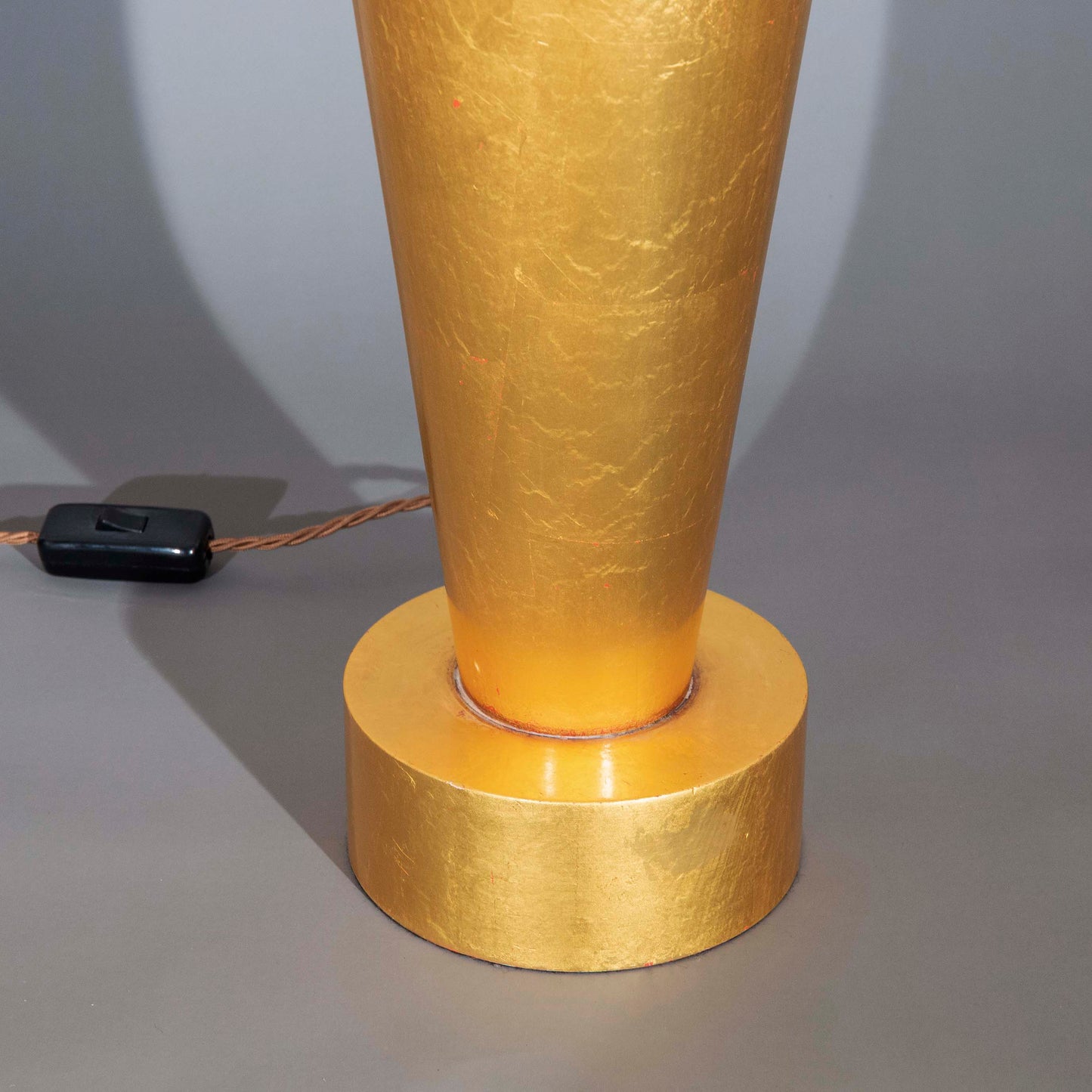 Tall Vintage Art Deco Style Table Lamp Decorated in Gold Leaf