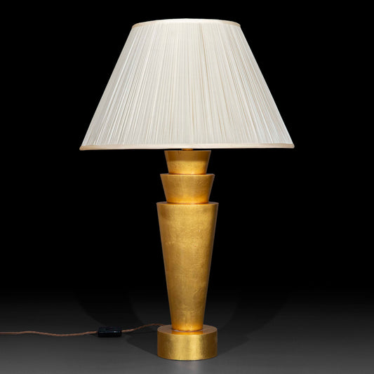 Tall Vintage Art Deco Style Table Lamp Decorated in Gold Leaf