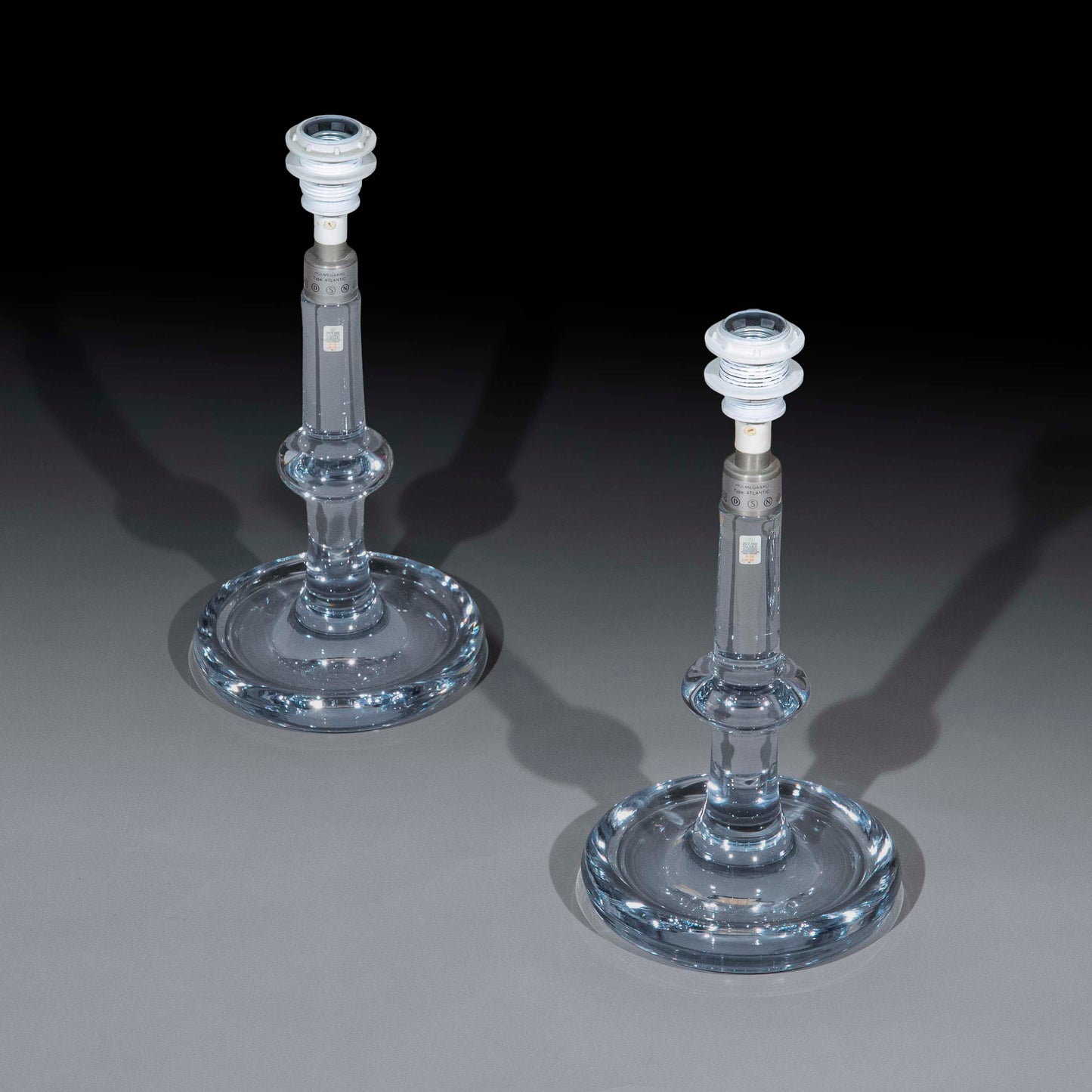 Pair of Midcentury Danish Glass Table Lamps, by Michael Bang for Holmegaard