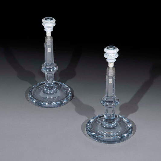 Pair of Midcentury Danish Glass Table Lamps, by Michael Bang for Holmegaard