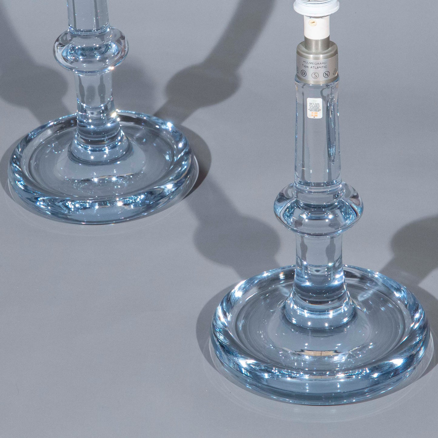 Pair of Midcentury Danish Glass Table Lamps, by Michael Bang for Holmegaard