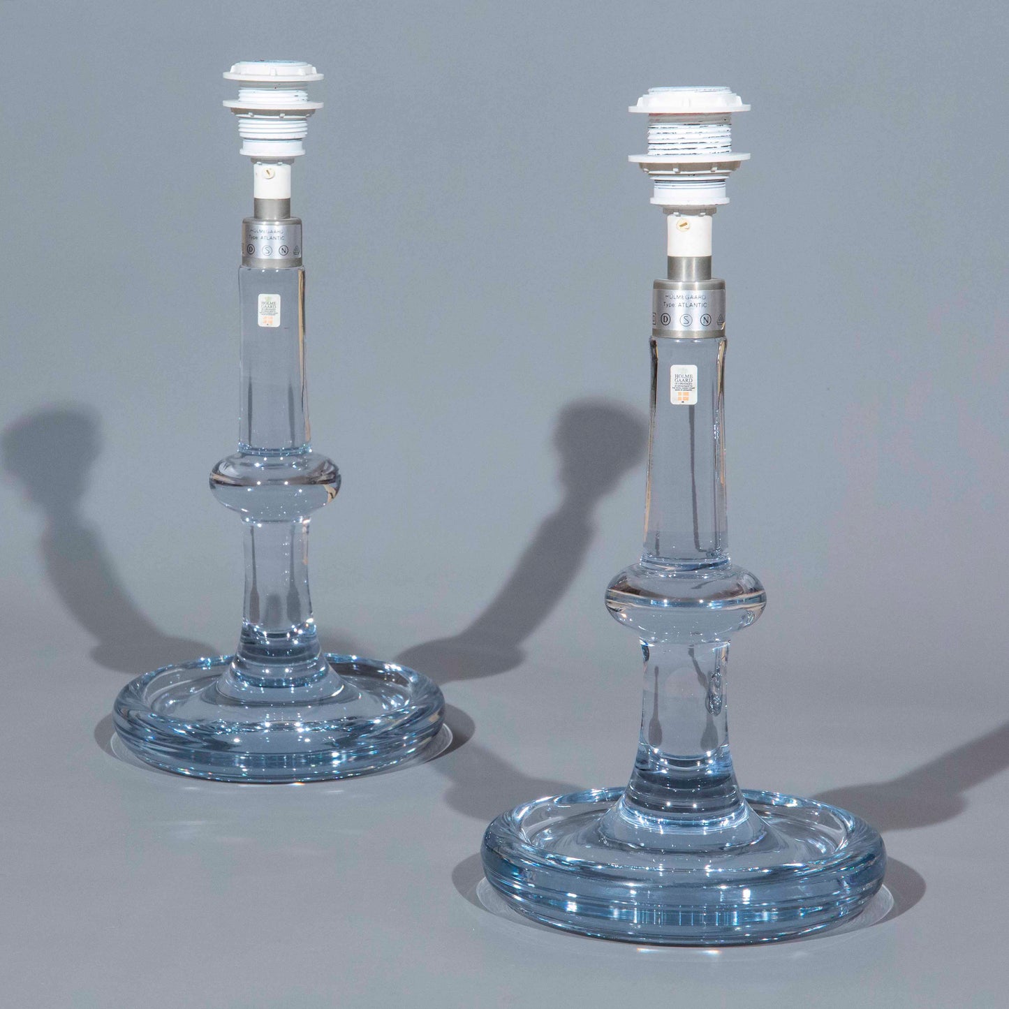 Pair of Midcentury Danish Glass Table Lamps, by Michael Bang for Holmegaard