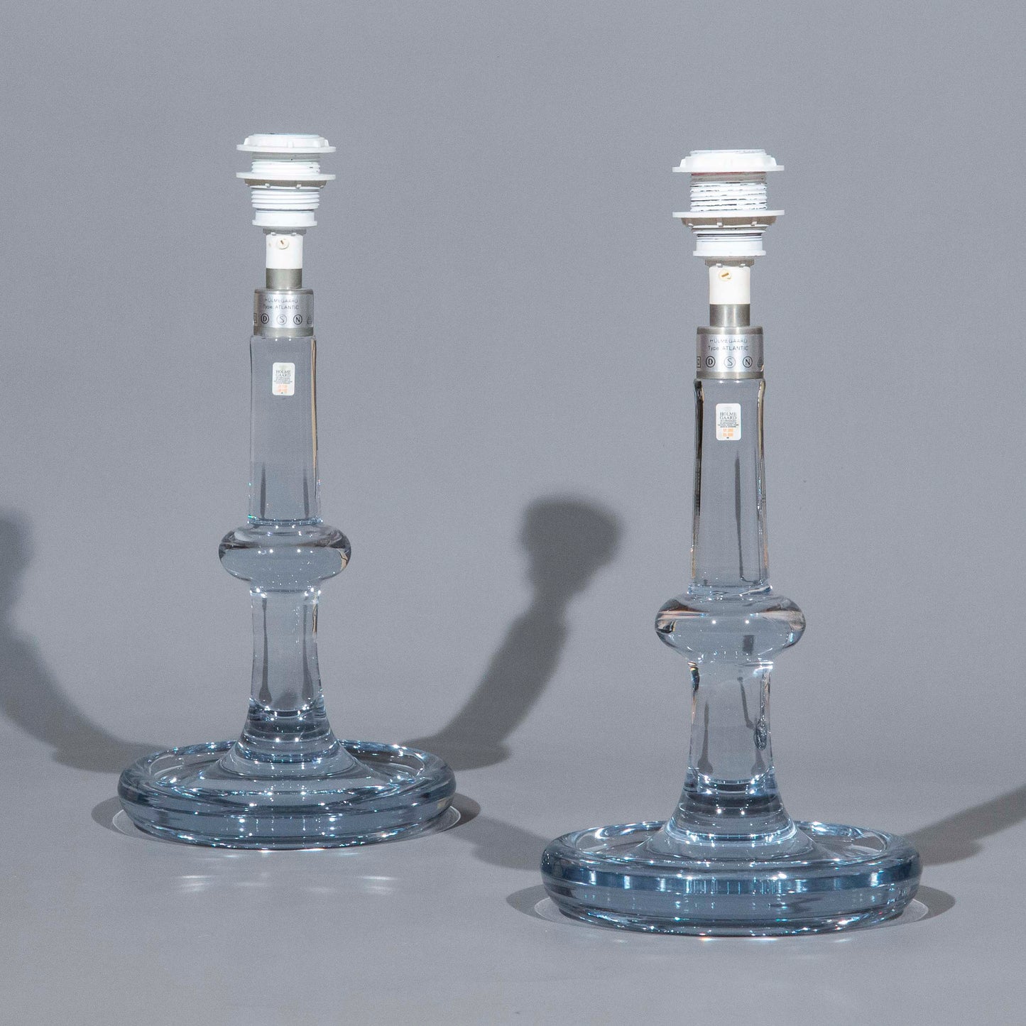 Pair of Midcentury Danish Glass Table Lamps, by Michael Bang for Holmegaard
