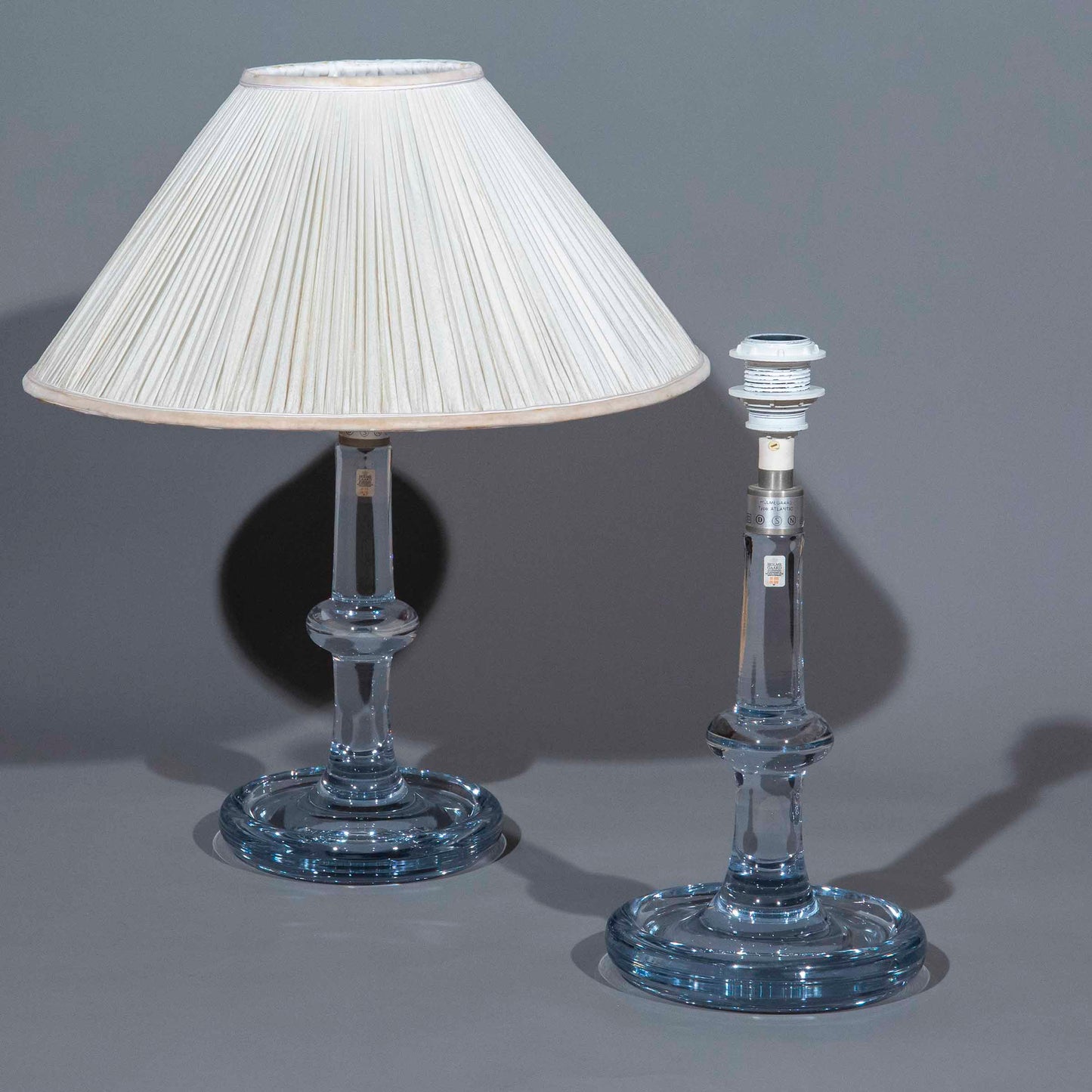 Pair of Midcentury Danish Glass Table Lamps, by Michael Bang for Holmegaard
