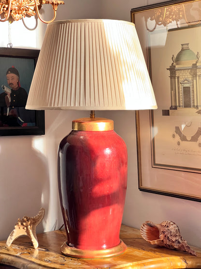 Pair of Large Chinese Flambé Table Lamps