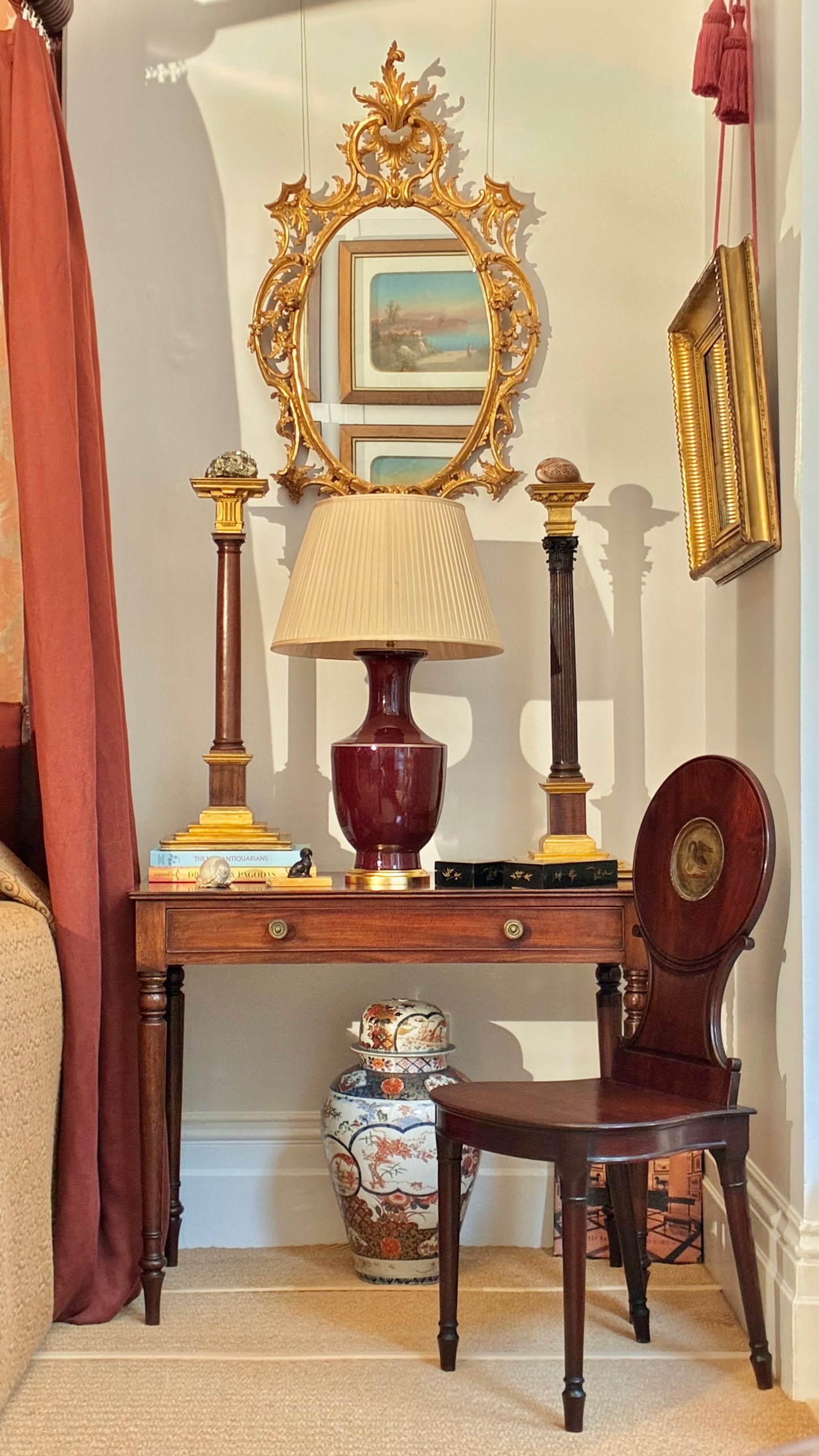 Pair of Large Chinese Sang de Boeuf Vase Lamps