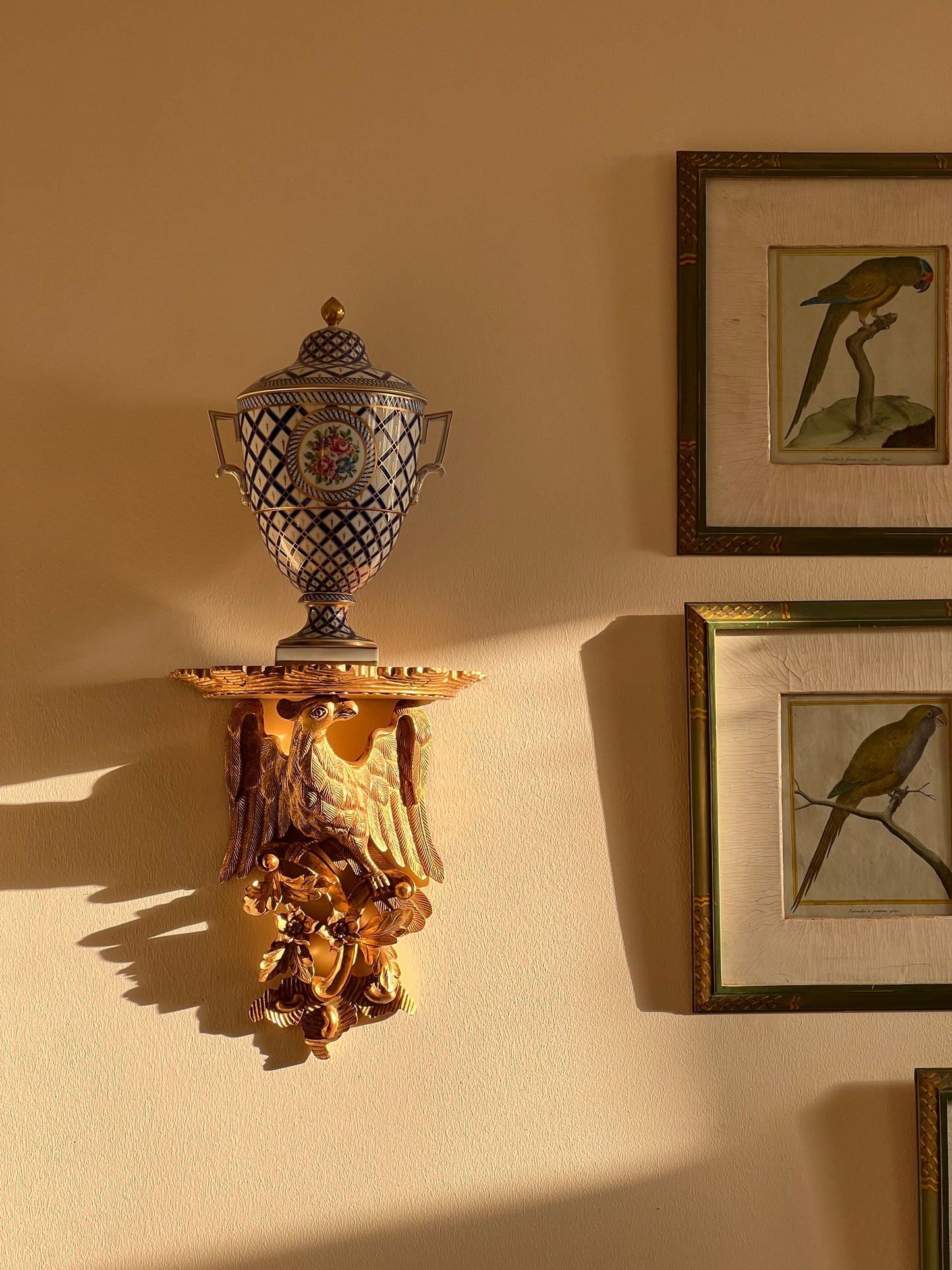 Pair of Neoclassical Hand-Painted Porcelain Vases or Urns