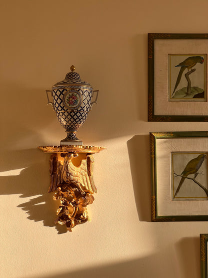 Pair of Neoclassical Hand-Painted Porcelain Vases or Urns