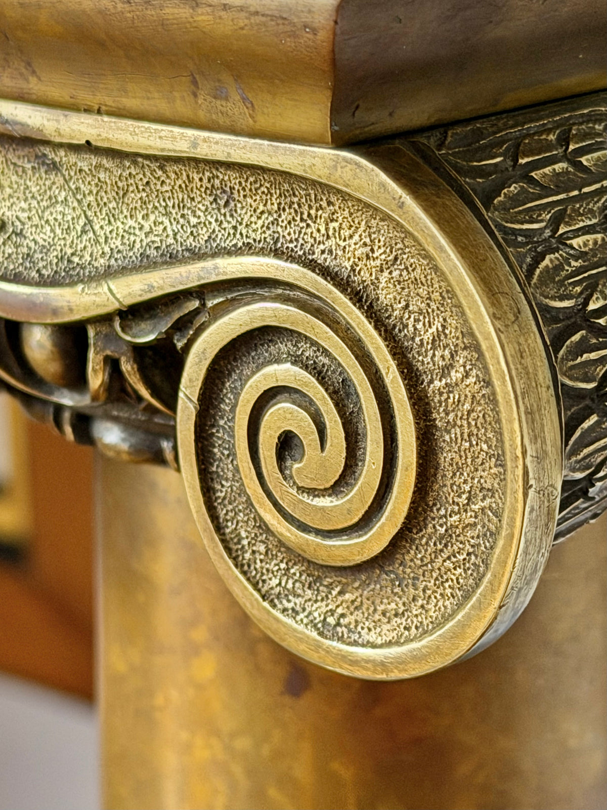 Monumental Ionic Column Bronze Table Lamps