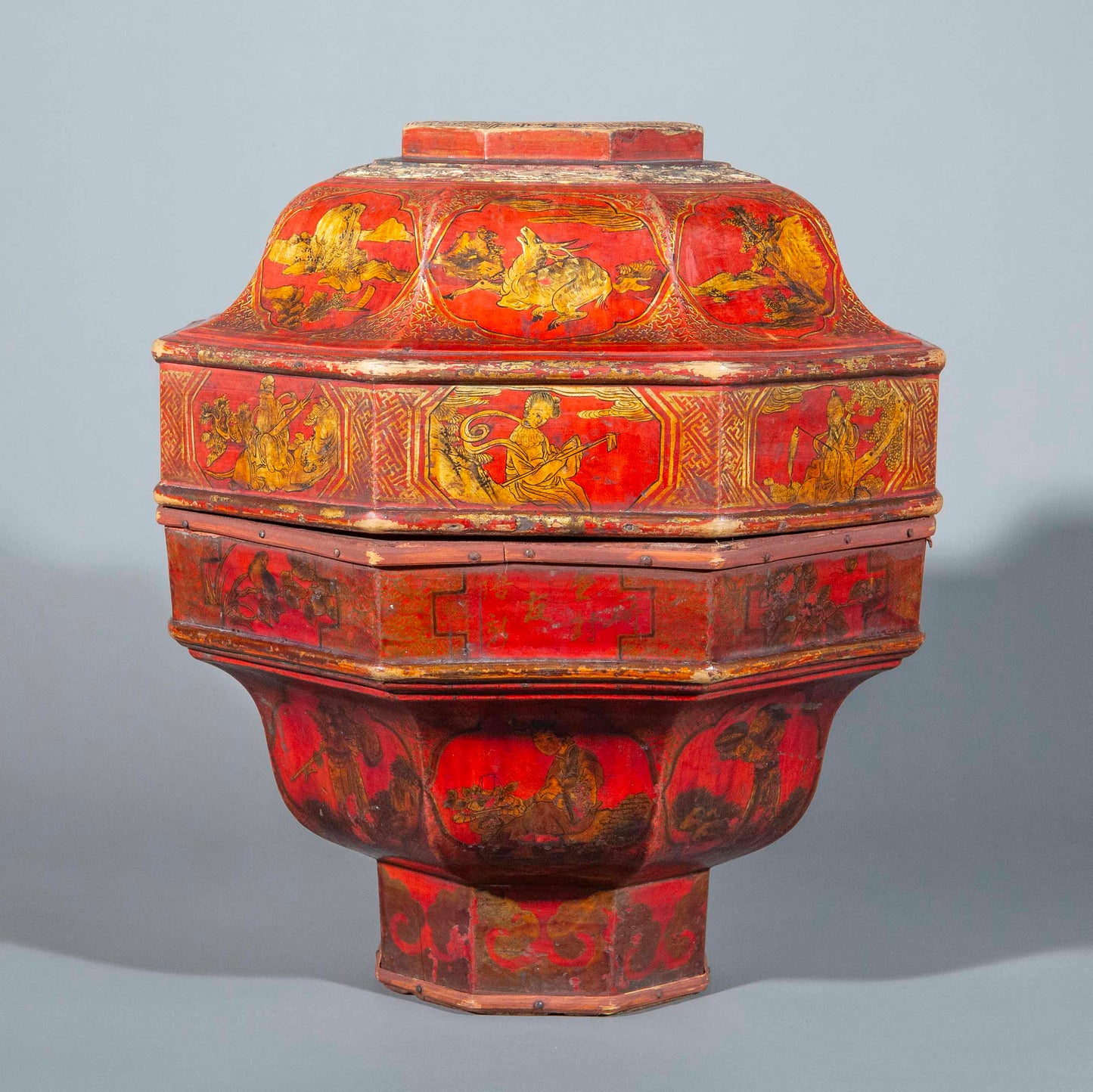 Rare 18th Century Red Lacquer Presentation Box
