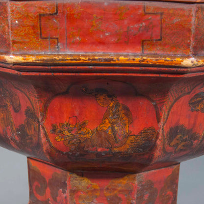 Rare 18th Century Red Lacquer Presentation Box