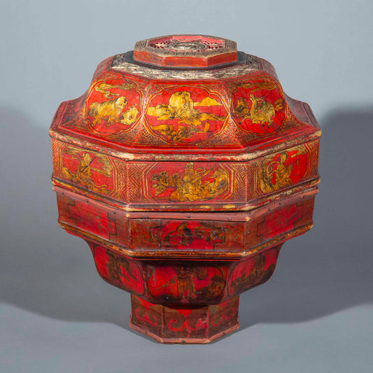 Rare 18th Century Red Lacquer Presentation Box