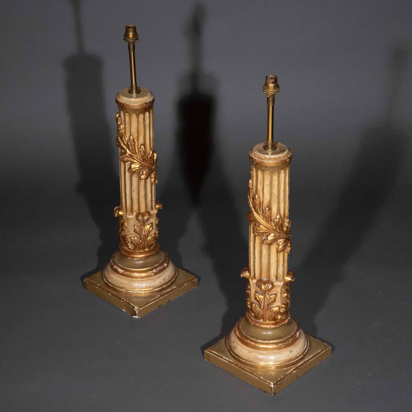 18th Century Florentine Carved Giltwood Table Lamps