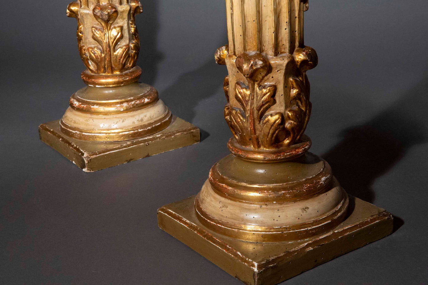 18th Century Florentine Carved Giltwood Table Lamps