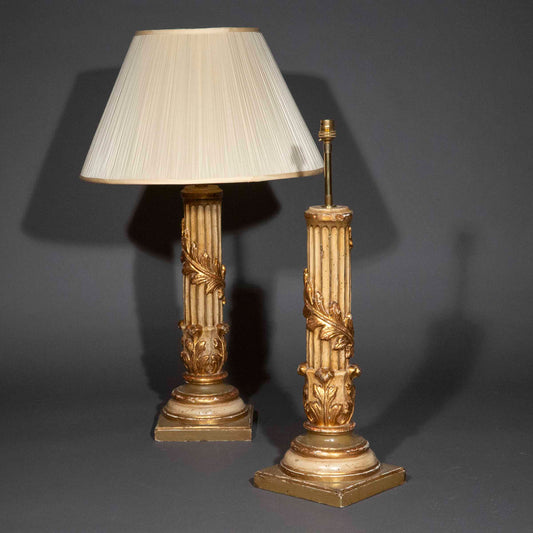 18th Century Florentine Carved Giltwood Table Lamps