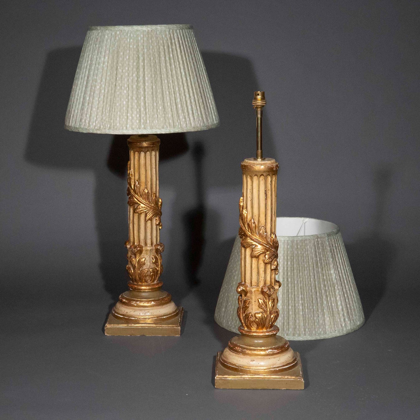 18th Century Florentine Carved Giltwood Table Lamps