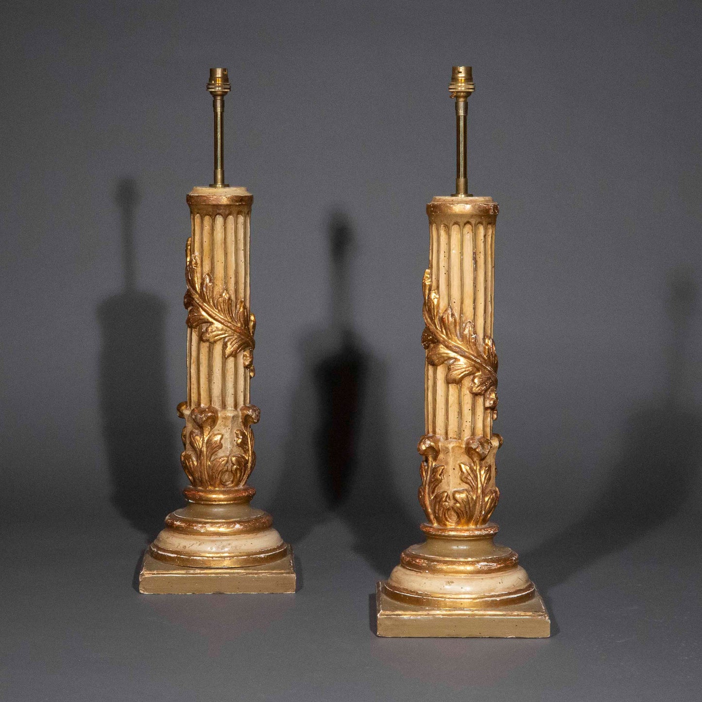 18th Century Florentine Carved Giltwood Table Lamps