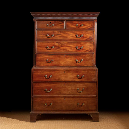 Fine Georgian Chippendale Chest on Chest