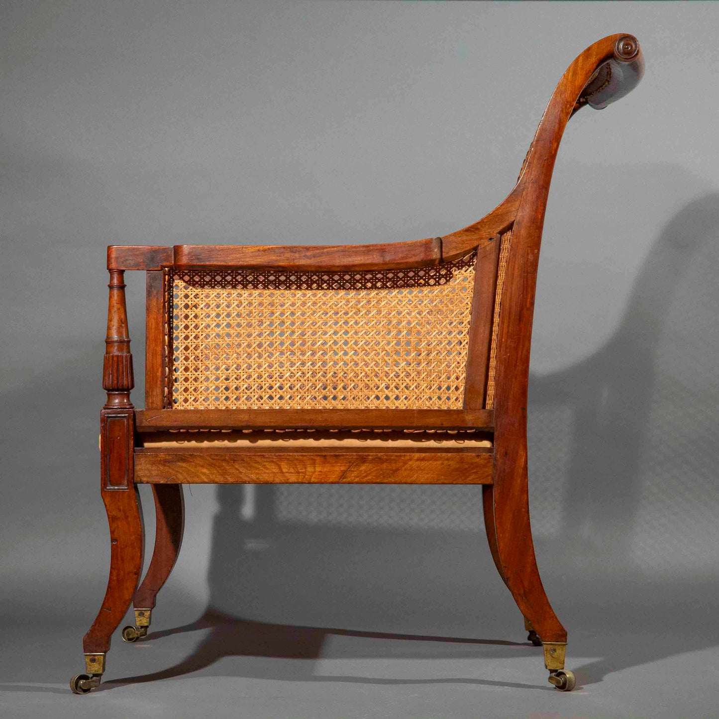 Fine Regency Klismos Bergère or Armchair