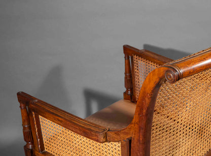 Fine Regency Klismos Bergère or Armchair