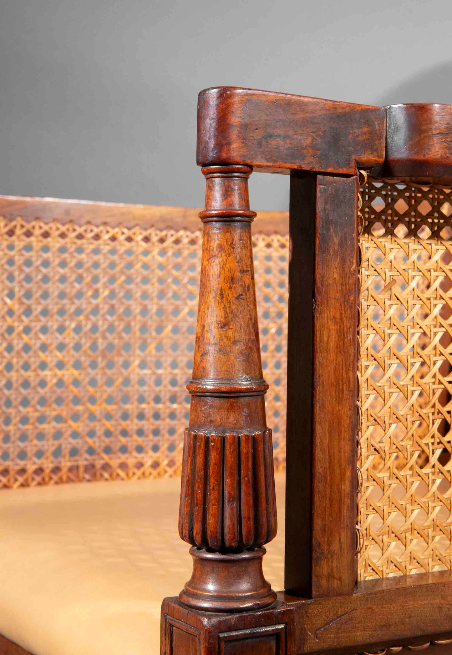 Fine Regency Klismos Bergère or Armchair