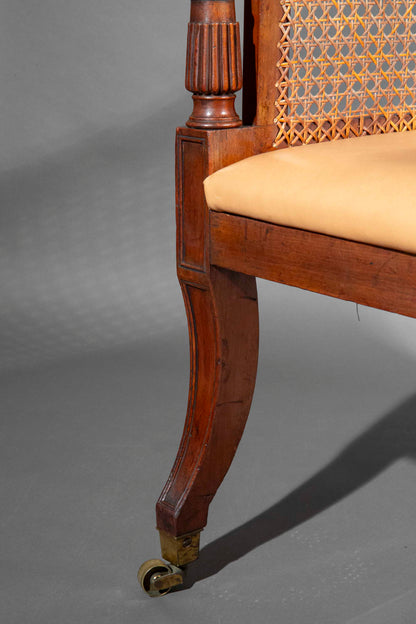 Fine Regency Klismos Bergère or Armchair