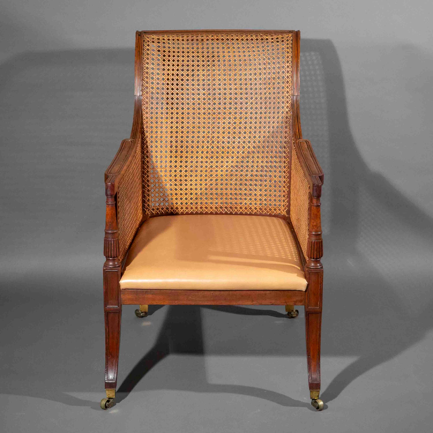 Fine Regency Klismos Bergère or Armchair
