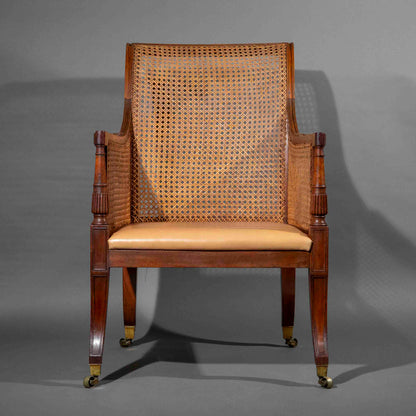 Fine Regency Klismos Bergère or Armchair