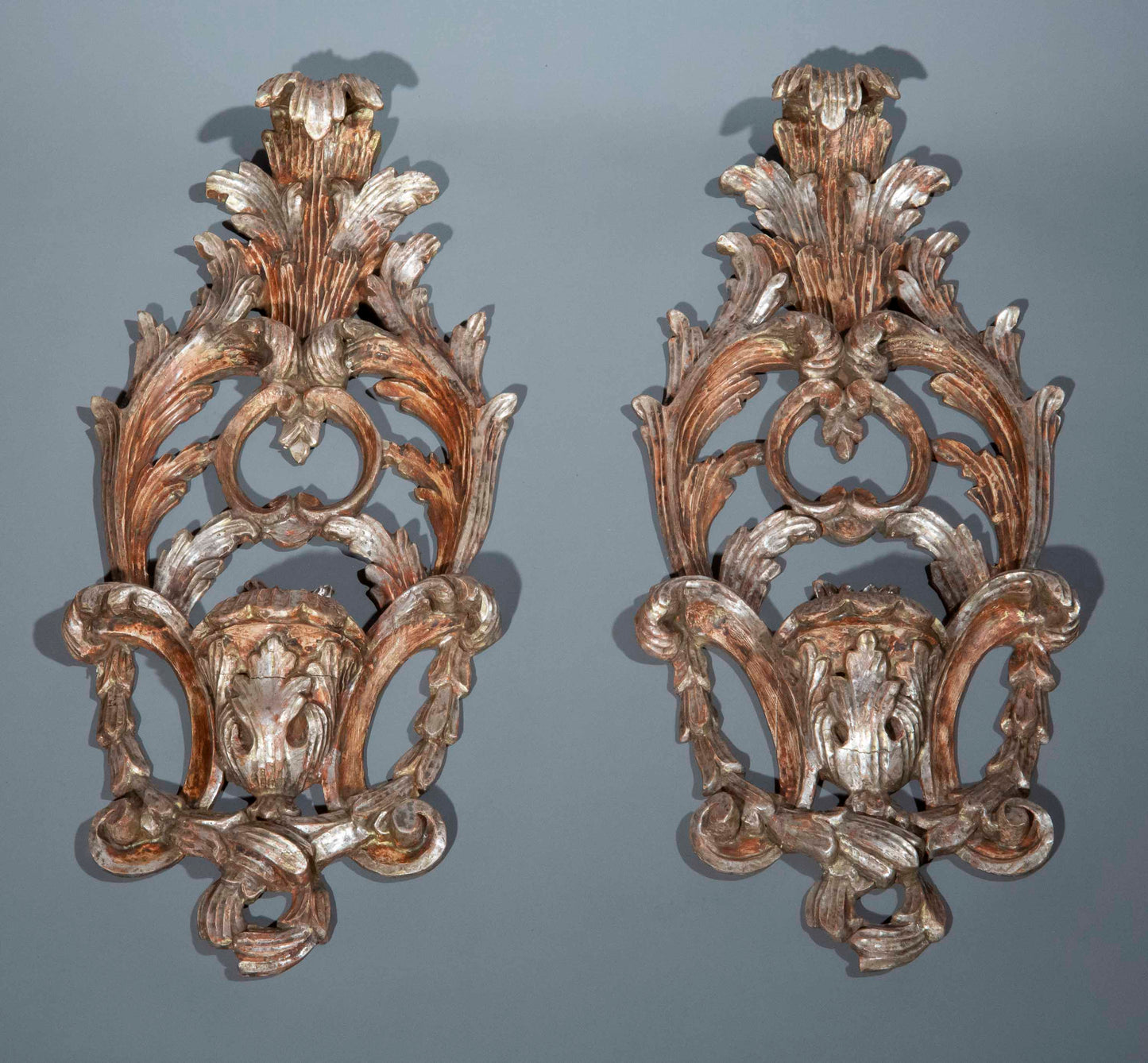 Pair of Venetian Silvered Appliques