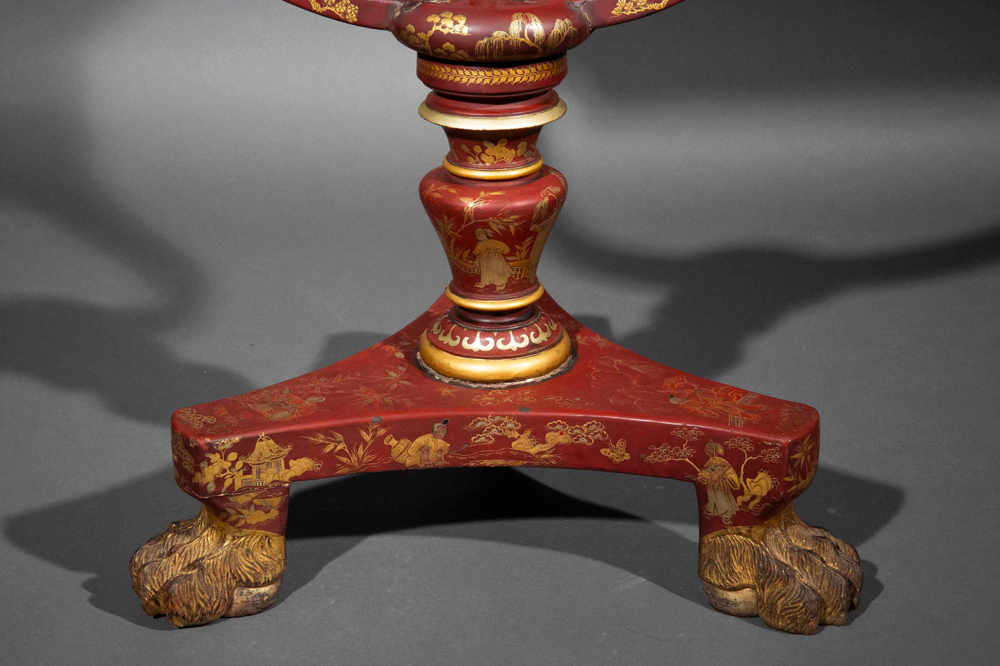Rare 19th Century Chinoiserie Scarlet Lacquer Table