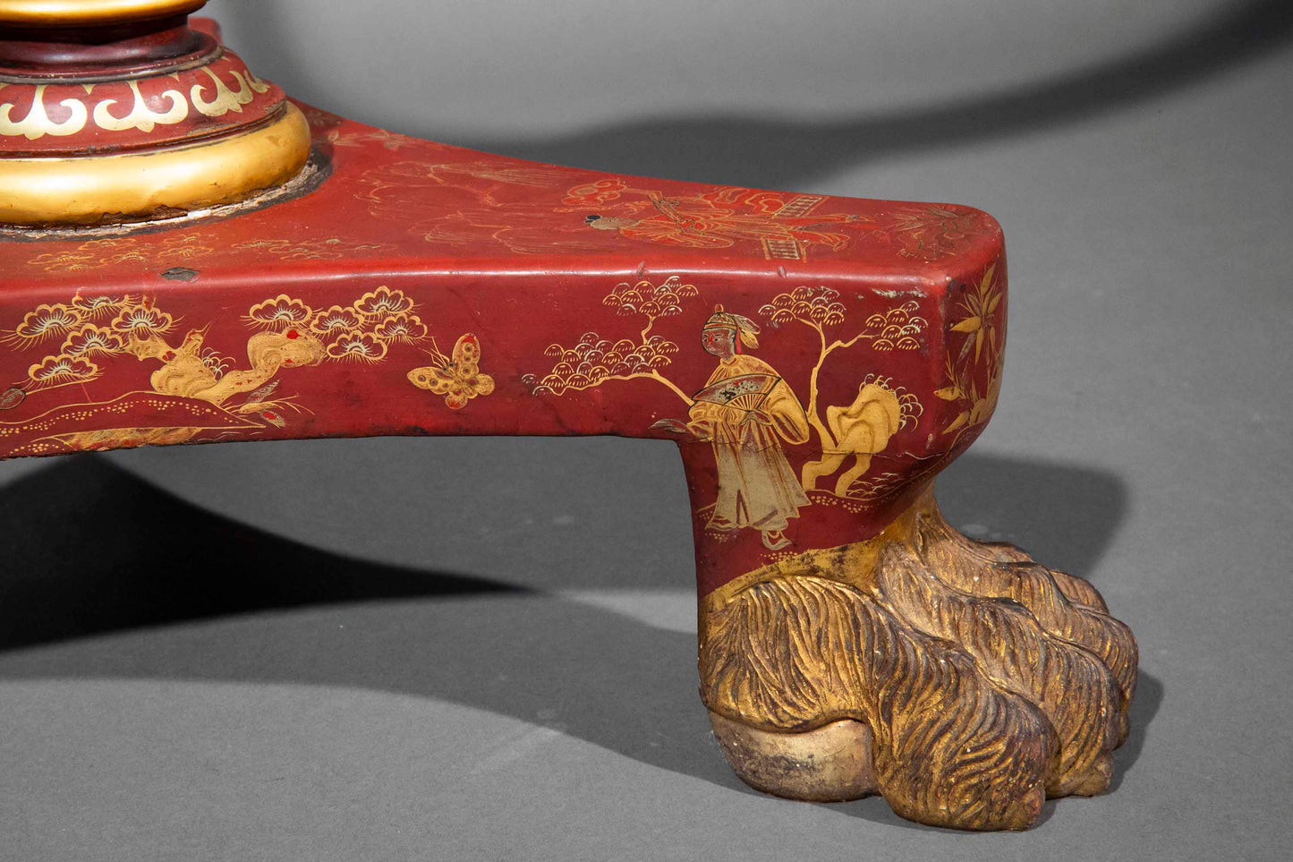Rare 19th Century Chinoiserie Scarlet Lacquer Table
