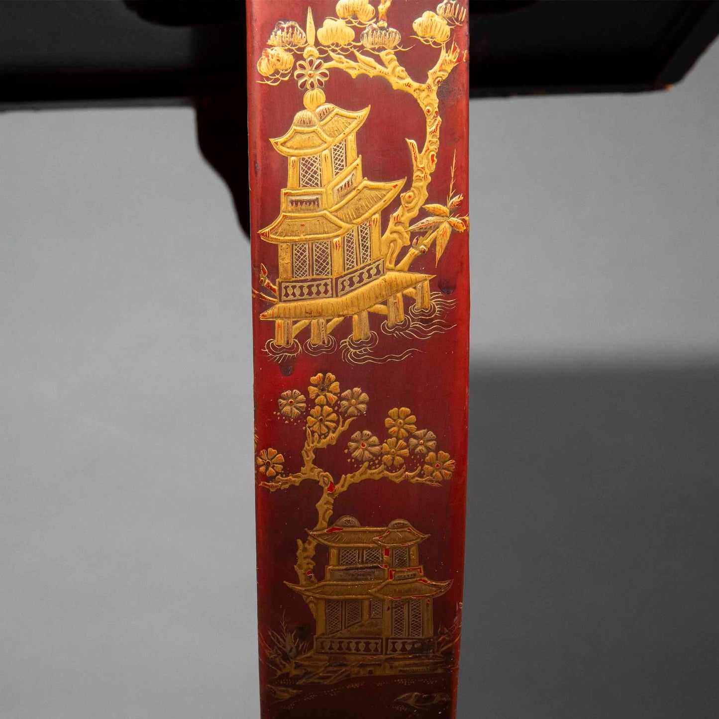 Rare 19th Century Chinoiserie Scarlet Lacquer Table