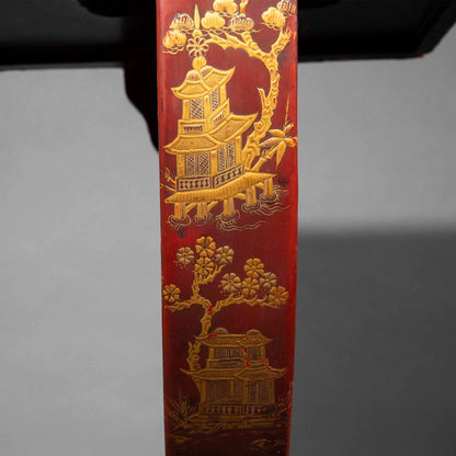 Rare 19th Century Chinoiserie Scarlet Lacquer Table