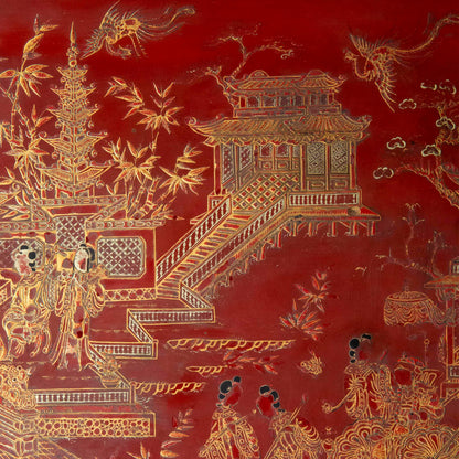 Rare 19th Century Chinoiserie Scarlet Lacquer Table