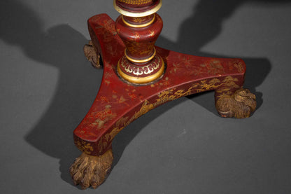 Rare 19th Century Chinoiserie Scarlet Lacquer Table
