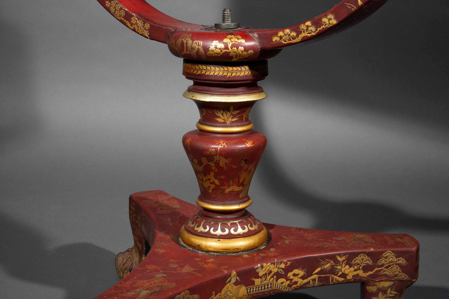 Rare 19th Century Chinoiserie Scarlet Lacquer Table