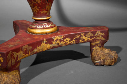 Rare 19th Century Chinoiserie Scarlet Lacquer Table