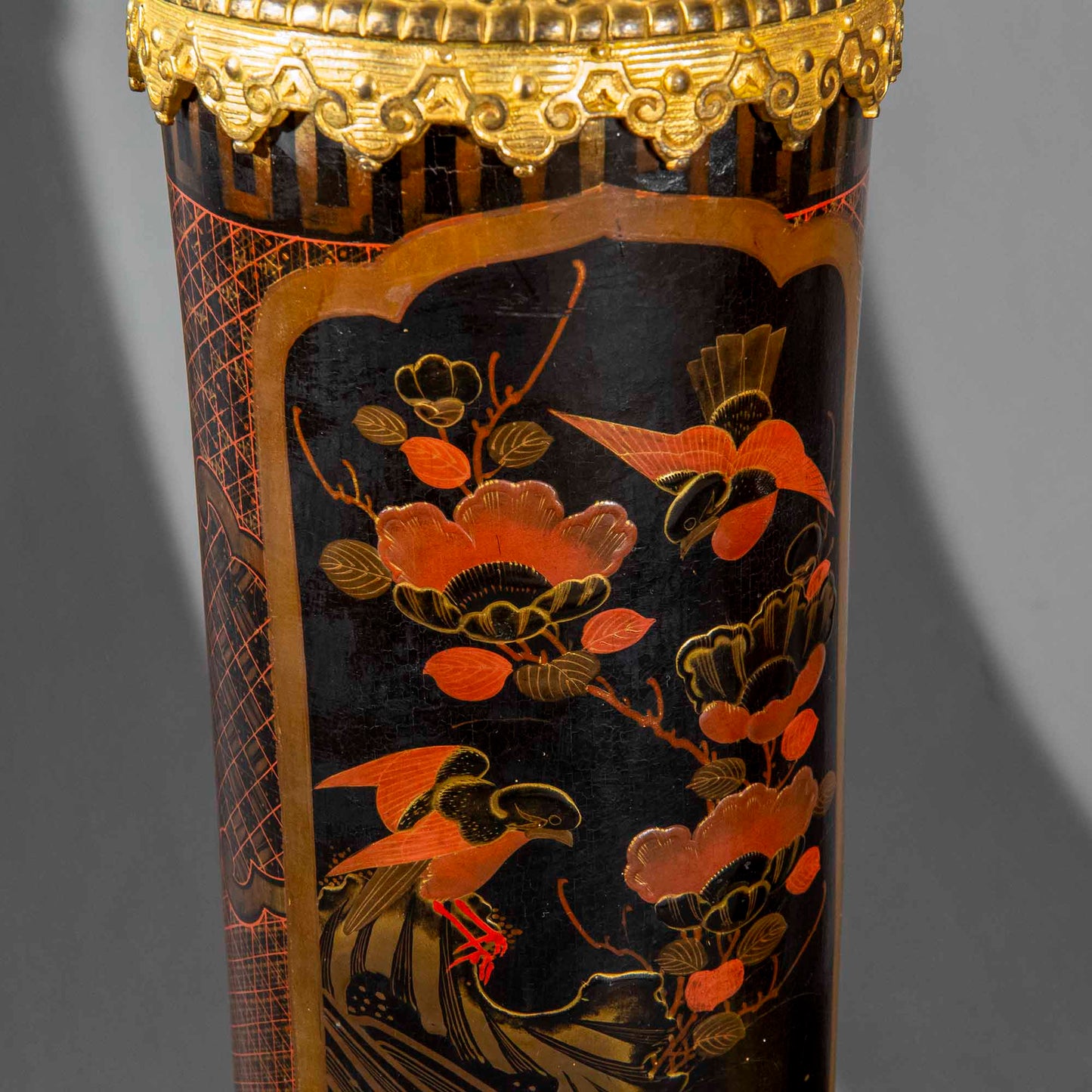 Rare Japonisme Lacquer Lamps, 19th Century