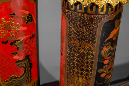 Rare Japonisme Lacquer Lamps, 19th Century