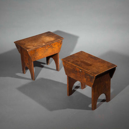 Pair of 19th Century Primitive Vernacular Stools or Benches