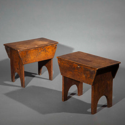 Pair of 19th Century Primitive Vernacular Stools or Benches