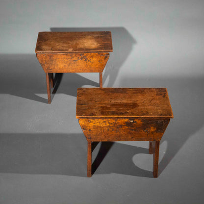 Pair of 19th Century Primitive Vernacular Stools or Benches