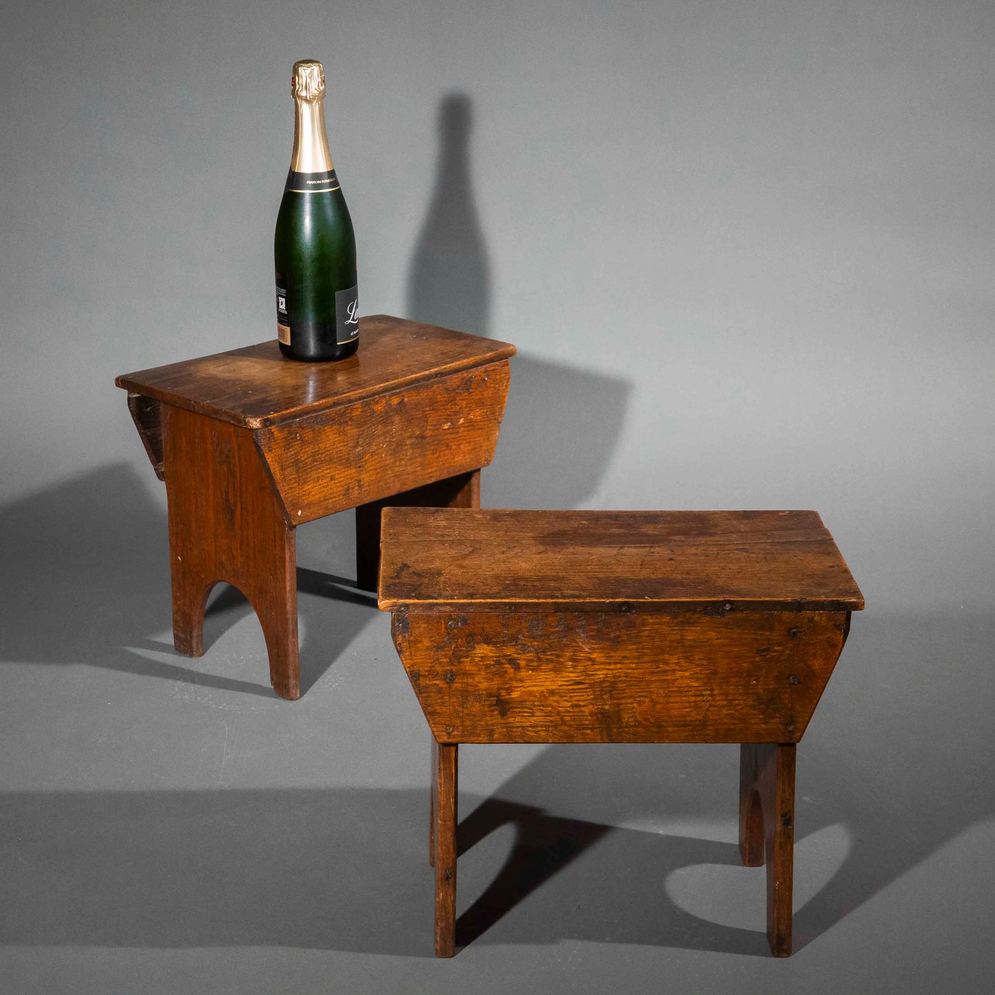 Pair of 19th Century Primitive Vernacular Stools or Benches