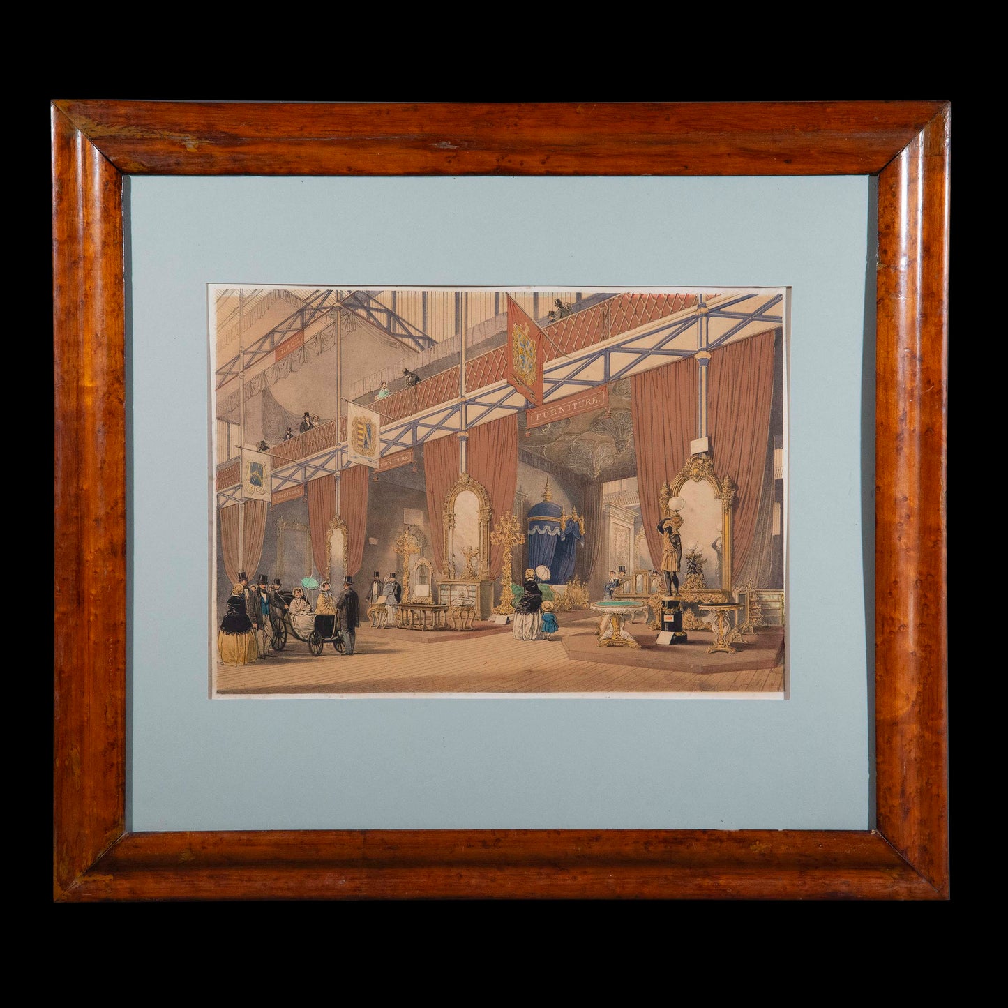 Ministry of Works: 19th Century Great Exhibition, 1851 Prints in Original Maple Frame