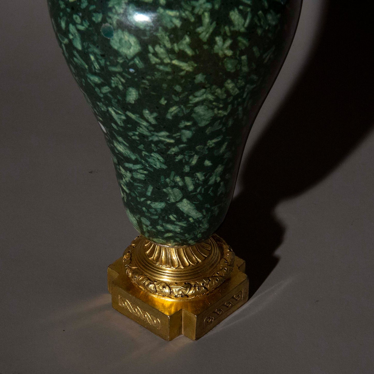 18th Century Green Porphyry, Ormolu and Red Coral Vase